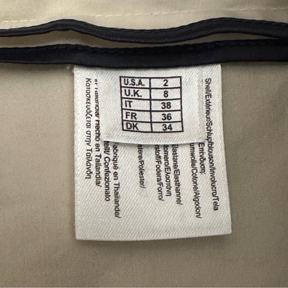 Brook Brothers Women’s Stretch Sleeveless Navy Blue & Cream Cotton Dress Size 2 - Picture 8 of 11